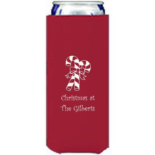 Candy Cane Collapsible Slim Koozies